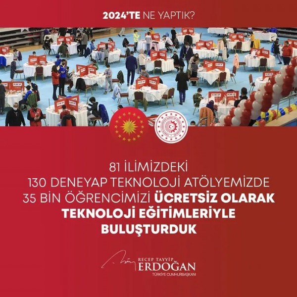 Cumhurbaşkanı Erdoğan, 2024'te yapılan hizmetleri tek tek paylaştı: Gece gündüz demeden aşkla çalıştık